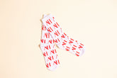 AH Monogrammed Socks White/Red