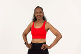 Red Strappy Sports Bra
