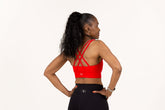 Red Strappy Sports Bra