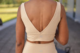 Oatmeal V-Cut Active Bra