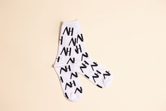 AH Monogrammed Socks White/Black