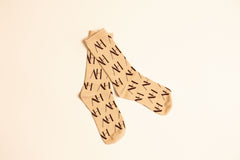 AH Monogrammed Socks Tan/Brown